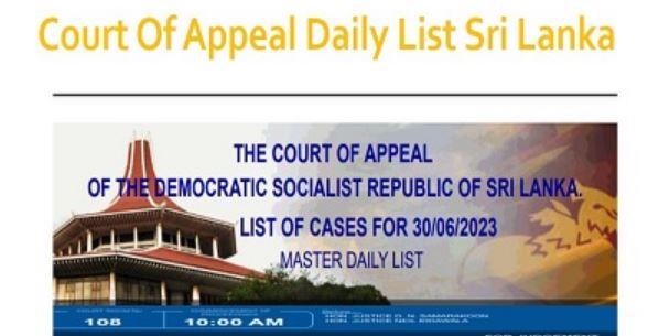Court of Appeal Daily Court List 